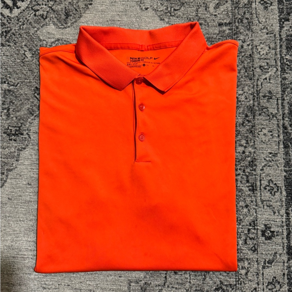 Nike orange Dri-Fit polo shirt